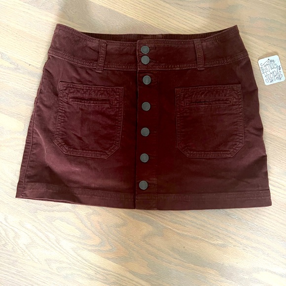 Free People Brown denim mini skirt - Picture 1 of 2
